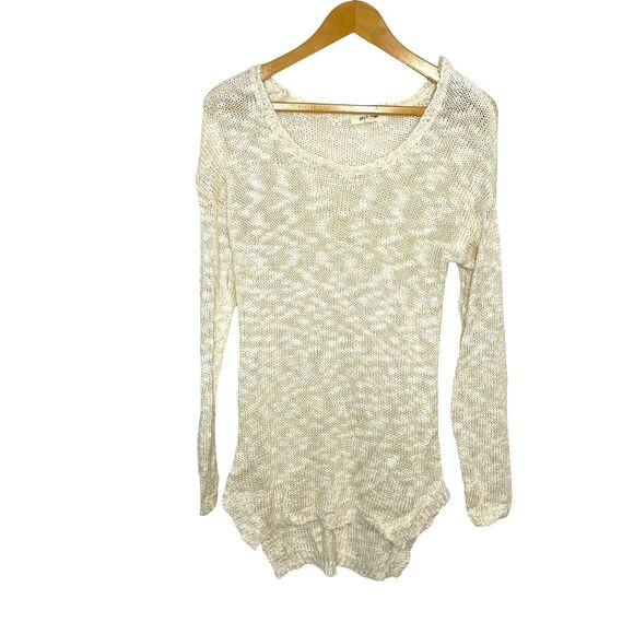 Pink‎ Rose Cream/White Open Knit Sweater Size L - Picture 1 of 9